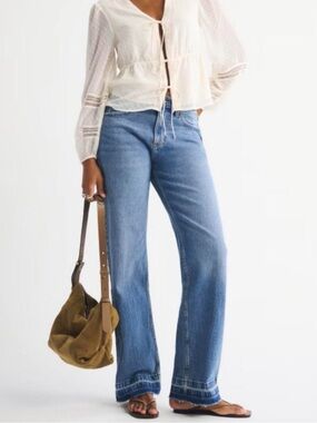 Abercrombie Curve Love High Rise Jeans Let Down Hem